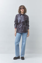SUNCOO — Veste ceinturée DANCE bordeaux — vue 1