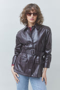 SUNCOO — Veste ceinturée DANCE bordeaux — vue 2