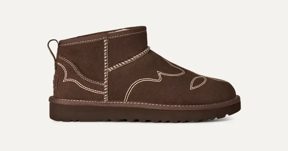 UGG Botte Classic Ultra Mini Western Marron — vue 1