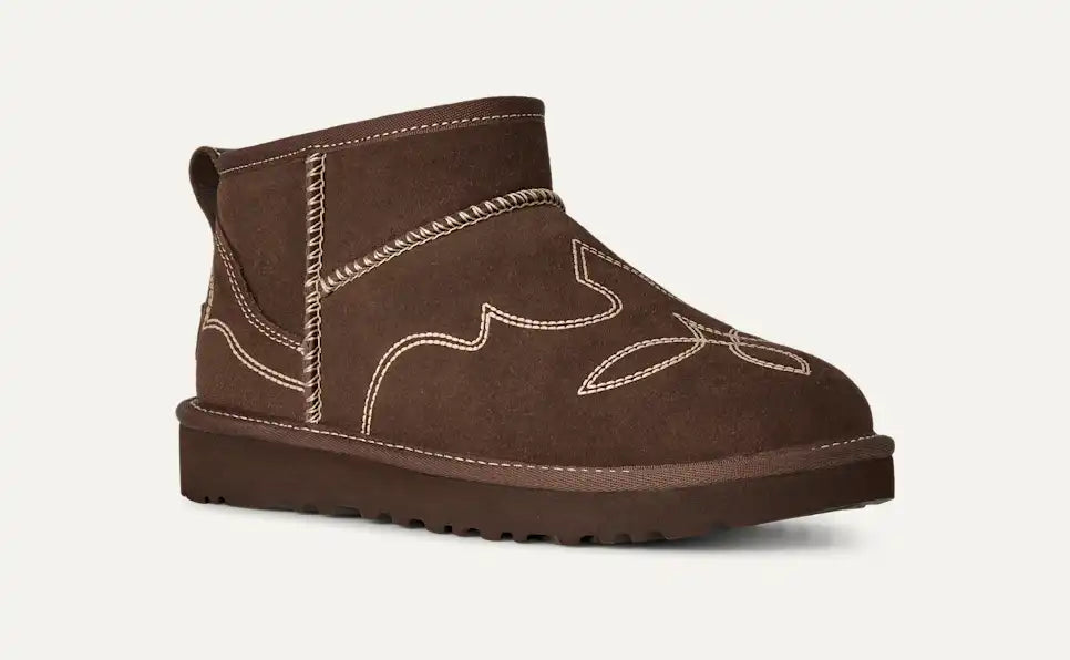 UGG Botte Classic Ultra Mini Western Marron — vue 2