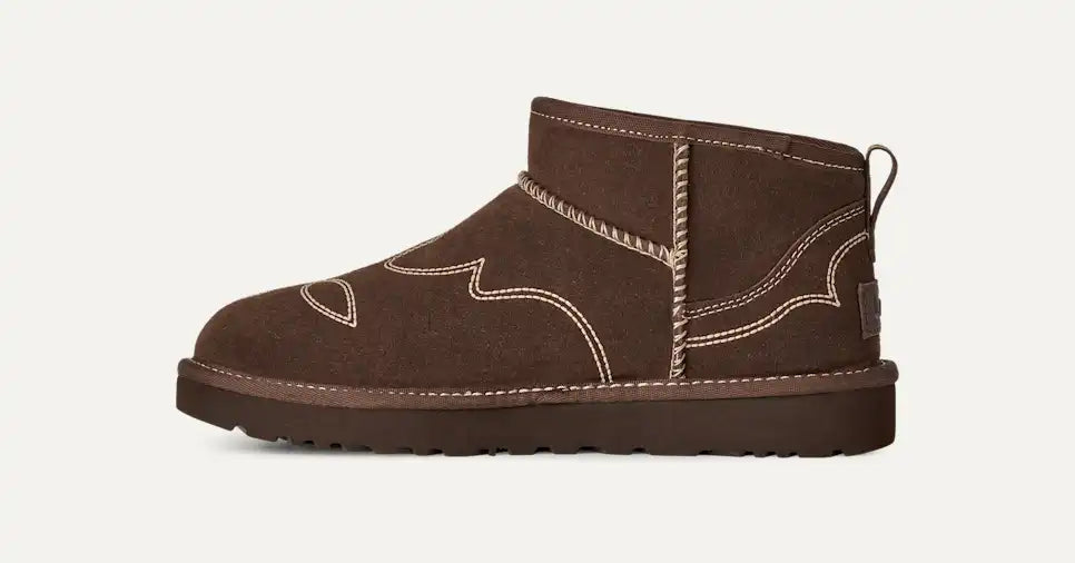 UGG Botte Classic Ultra Mini Western Marron — vue 3