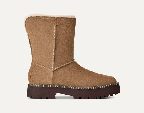 UGG Botte Uptowner Short en daim Marron — vue 1