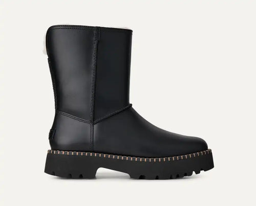 UGG Botte Uptowner Short en cuir Noir — vue 1