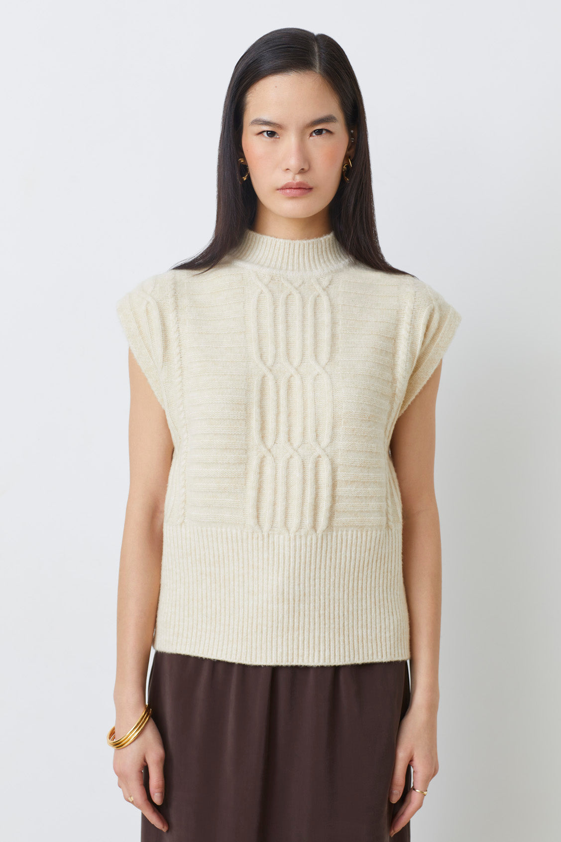 PULL SANS MANCHES TORSANDE - PRUSSE