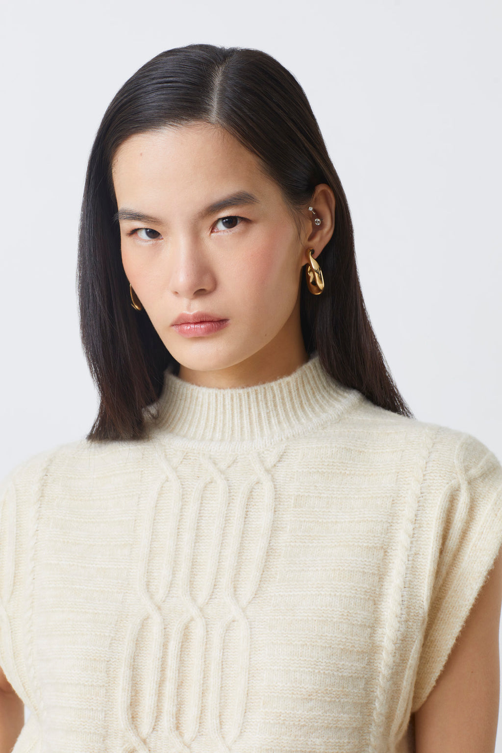 PULL SANS MANCHES TORSANDE - PRUSSE