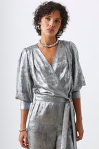 BLOUSE CACHE-COEUR METALLISEE - LEYLA