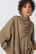 BLOUSE SATINEE COL DRAPE - LINO