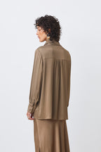 BLOUSE SATINEE COL DRAPE - LINO