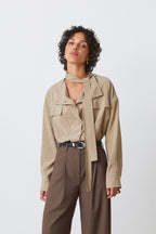 CHEMISE SATIN MAT LAVALIERE - LELIO