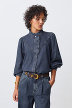 CHEMISE JEAN COL MAO - LIVELY