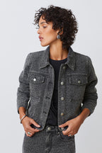 VESTE JEAN CROP LEOPARD - DJACK