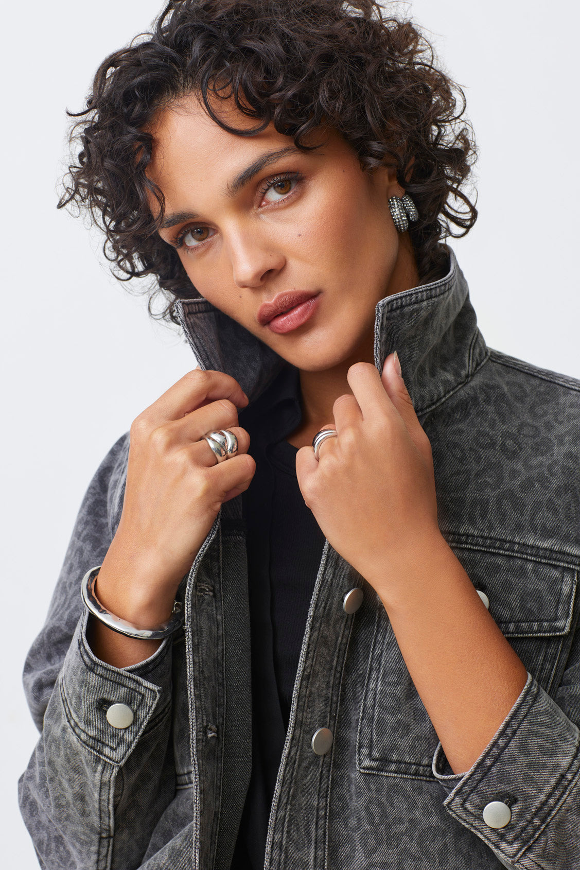 VESTE JEAN CROP LEOPARD - DJACK