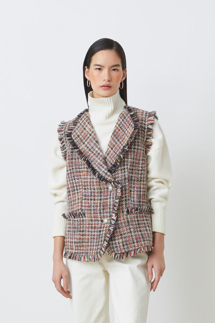 VESTE SANS MANCHE TWEED - DIVY
