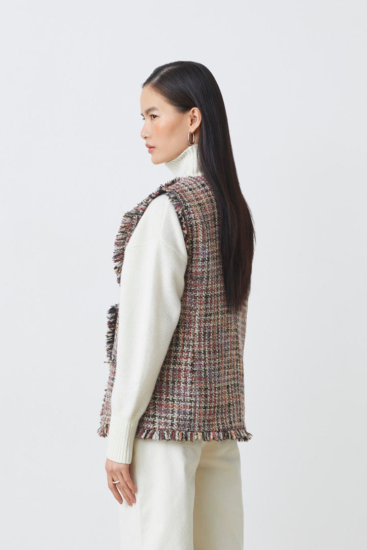 VESTE SANS MANCHE TWEED - DIVY