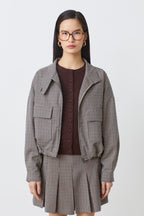 VESTE CROP A CARREAUX - DARIO