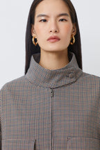 VESTE CROP A CARREAUX - DARIO