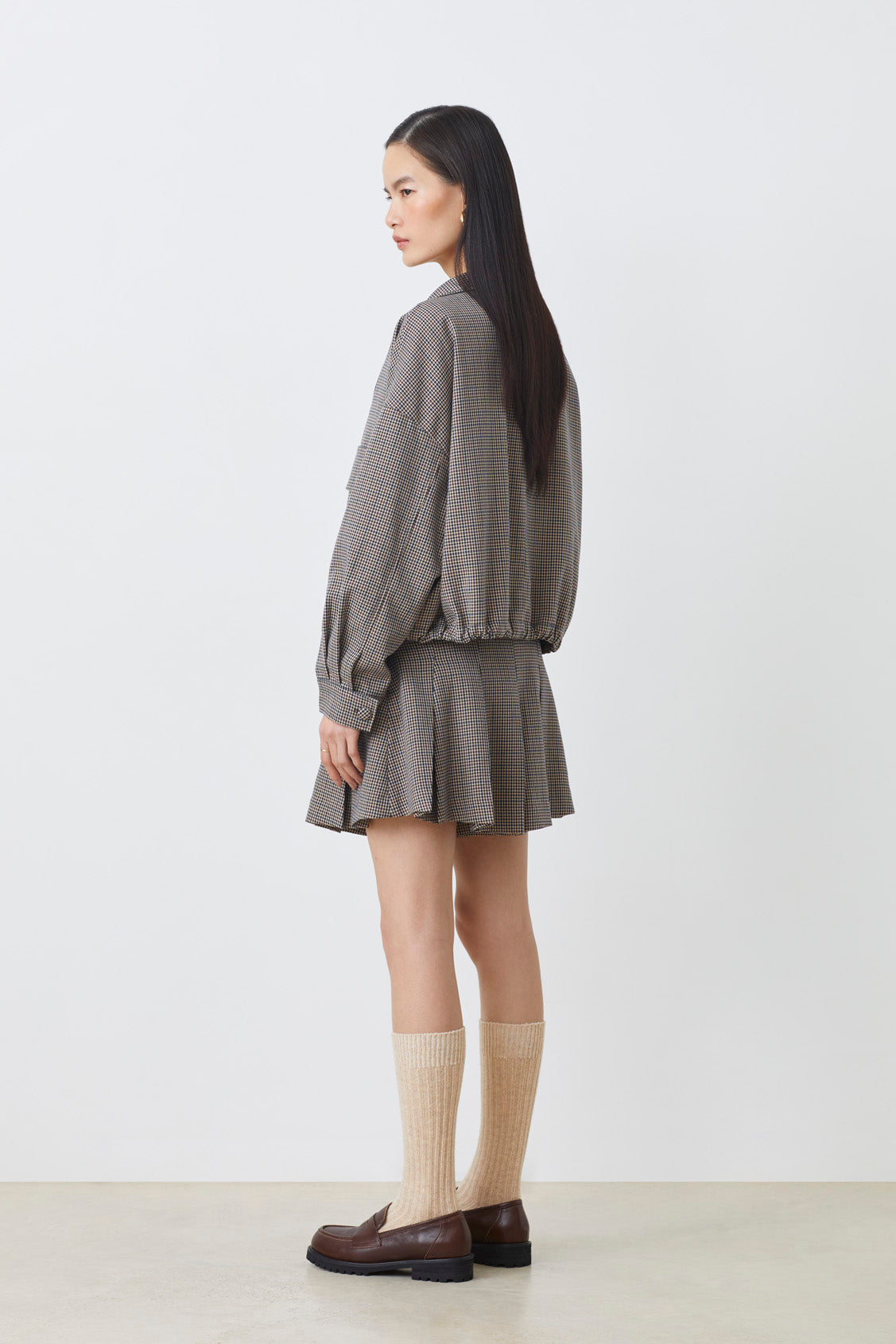 VESTE CROP A CARREAUX - DARIO
