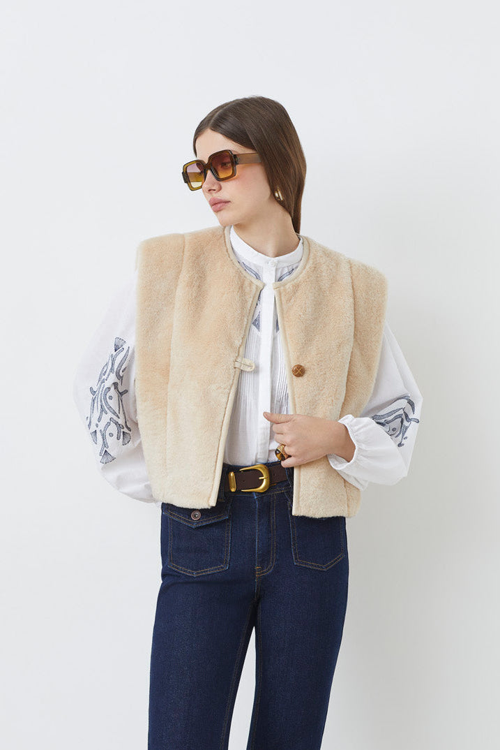GILET SANS MANCHE FOURRURE - DIEGO