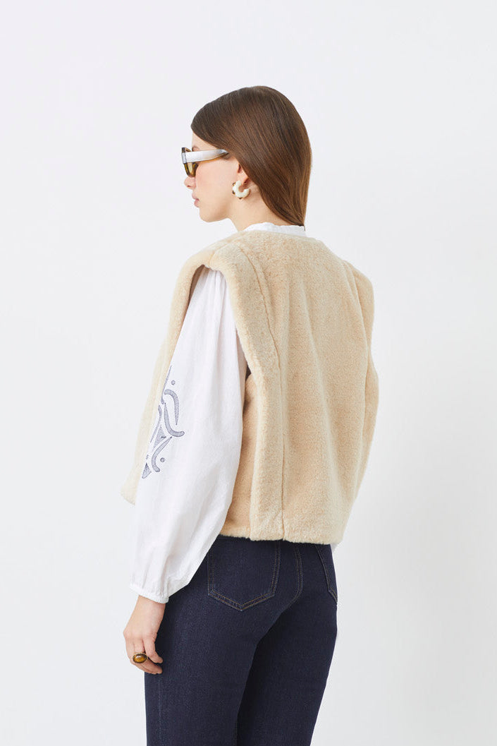 GILET SANS MANCHE FOURRURE - DIEGO