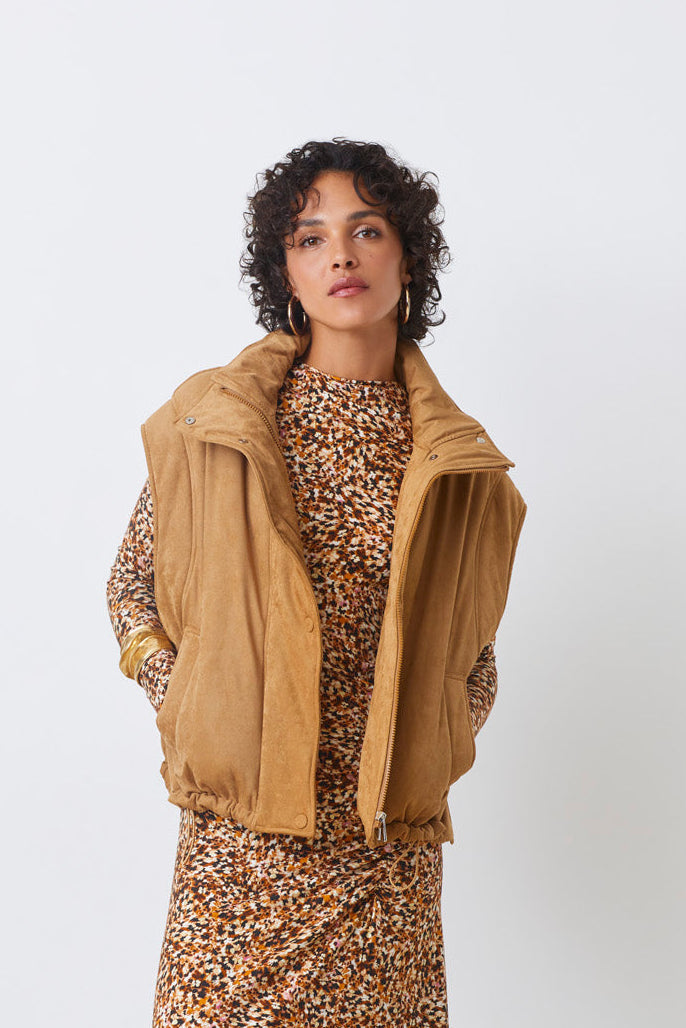 VESTE SANS MANCHE SUEDE - DENVER