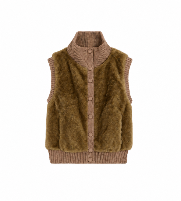 DOODLE – Veste sans manches en fausse fourrure