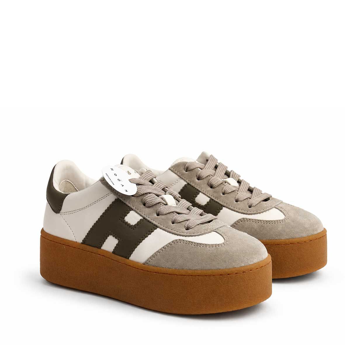 Hogan – Baskets Cool plateforme femme – Kaki – HXW6980FB60UHC0RZR – vue 2