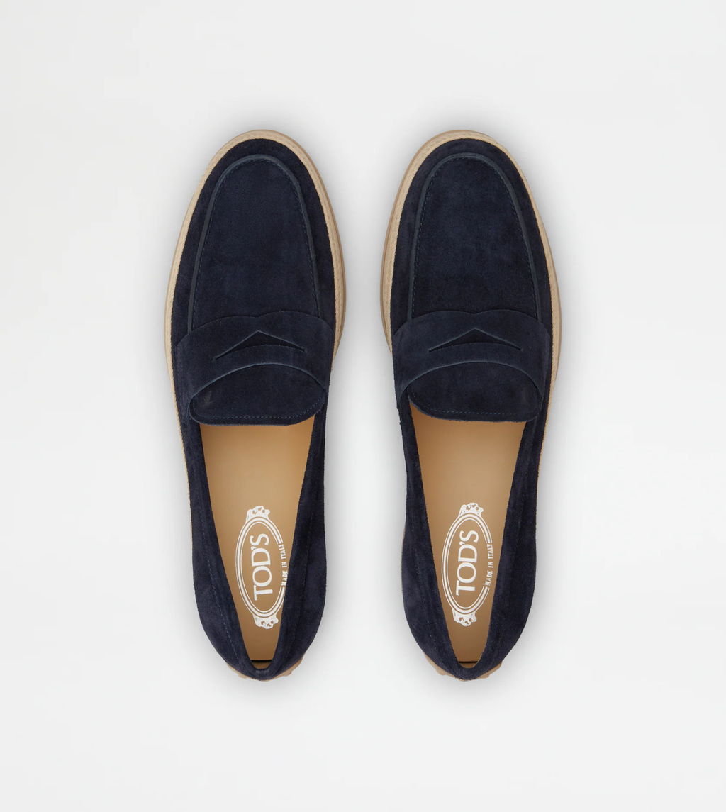 Mocassin semelle gomme cuir velours
