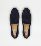 Mocassin semelle gomme cuir velours