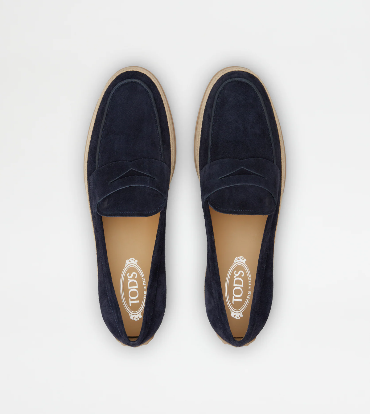 Mocassin semelle gomme cuir velours