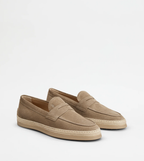 Mocassin semelle gomme cuirs velours