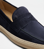 Mocassin semelle gomme cuir velours