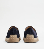 Mocassin semelle gomme cuir velours