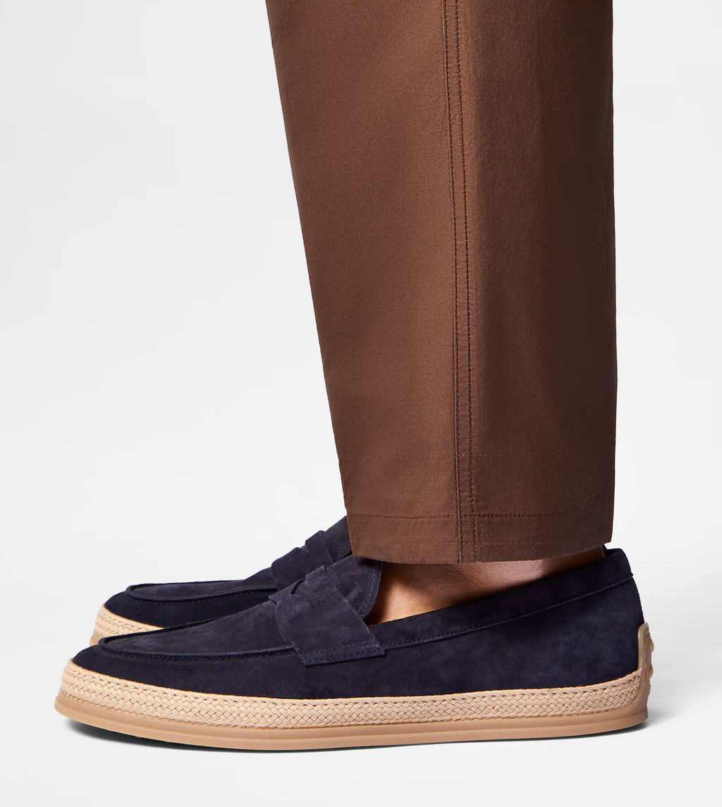 Mocassin semelle gomme cuir velours