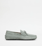 Mocassin Gommino lacets cuir velours