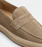 Mocassin semelle gomme cuirs velours