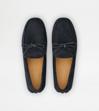 Mocassin Gommino lacet cuir velours