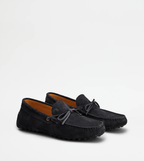 Mocassin Gommino lacet cuir velours