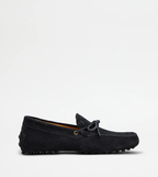 Mocassin Gommino lacet cuir velours