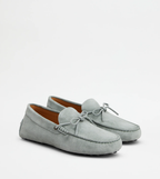 Mocassin Gommino lacets cuir velours